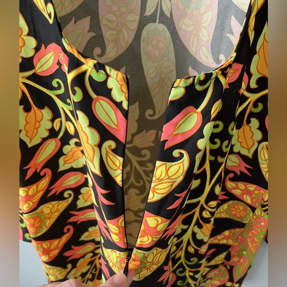 NWT! Zara size medium long sleeve printed mini boho dress multicolored pattern - Picture 6 of 15